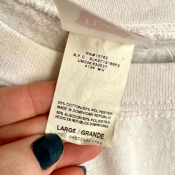 80s Hanes Her Way Wide Neck White Sweater DIY Snowman Graphic Sparkle Puff Paint - Picture 8 of 8